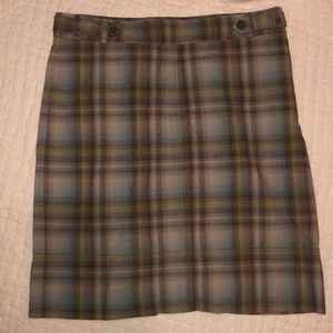 Gingham Green Blue and Brown Fossil Pencil Skirt